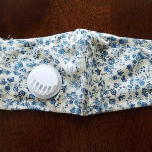 Face Mask KIDS Airflow Valve Floral Blue